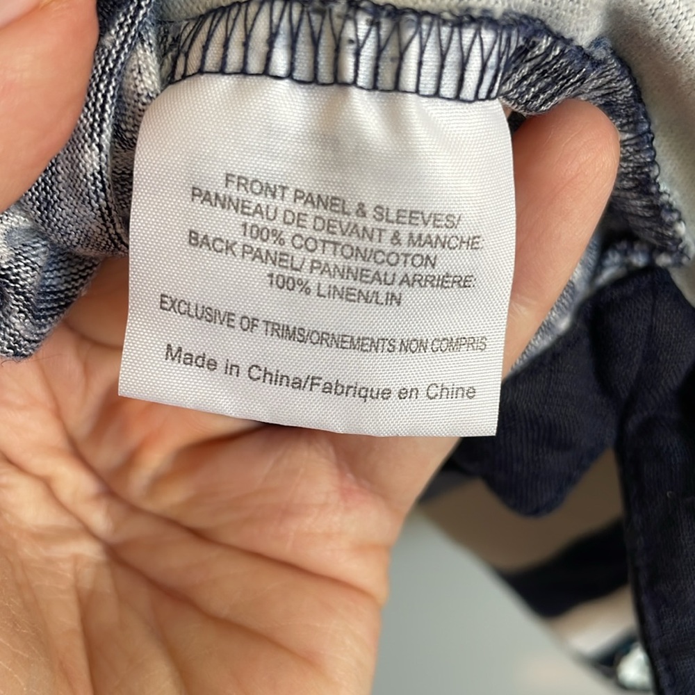 Tory Burch Striped Embroidered Linen Top - Picture 7 of 11